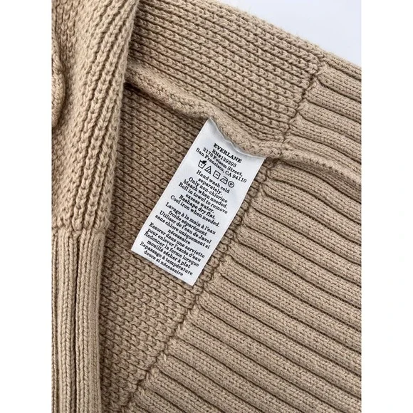EVERLANE The Cotton Honeycomb Square Crew Textured Knit Sweater Size Large - Picture 8 of 9
